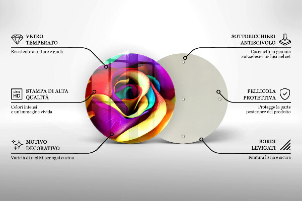 De vidrio templado Pétalos de rosa de colores