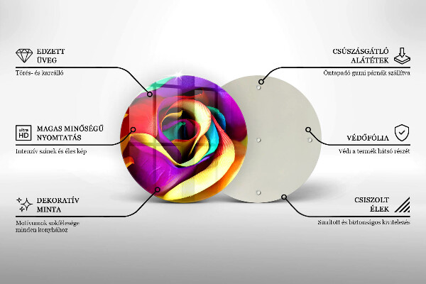 De vidrio templado Pétalos de rosa de colores