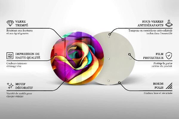 De vidrio templado Pétalos de rosa de colores