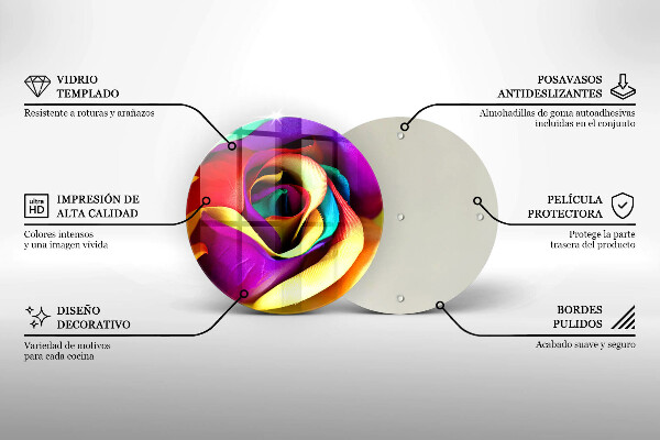 De vidrio templado Pétalos de rosa de colores