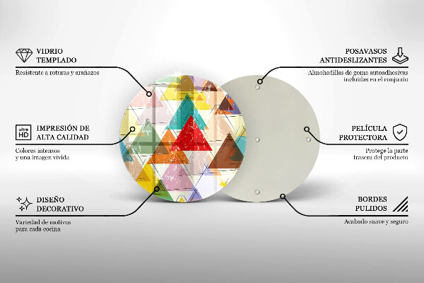 De vidrio templado Triángulos pintados