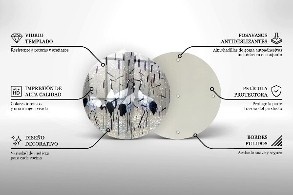 De vidrio templado Grullas japonesas