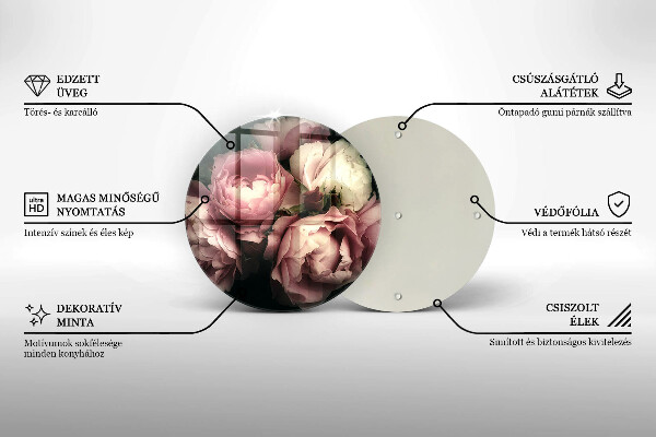 De vidrio templado Flores de peonía