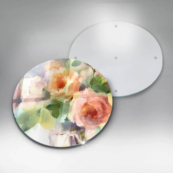 De vidrio templado Flores pintadas