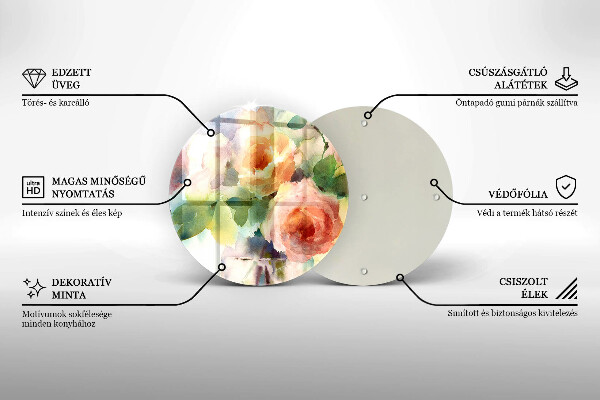 De vidrio templado Flores pintadas