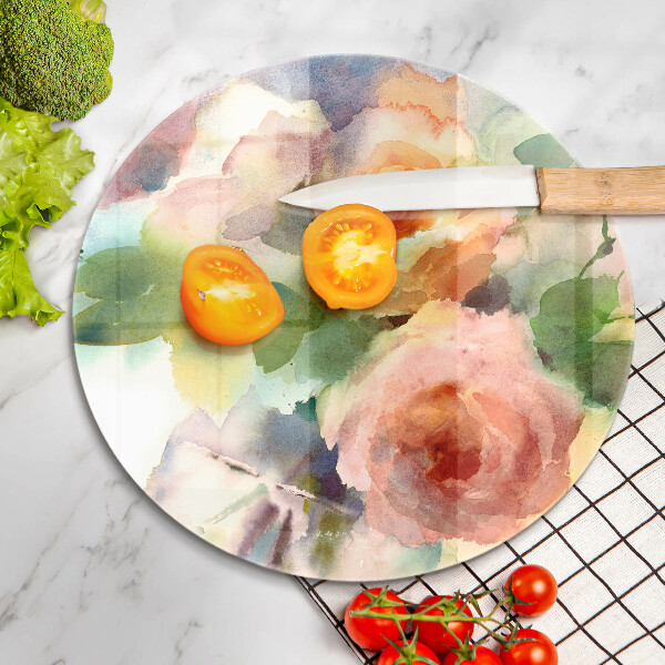 De vidrio templado Flores pintadas