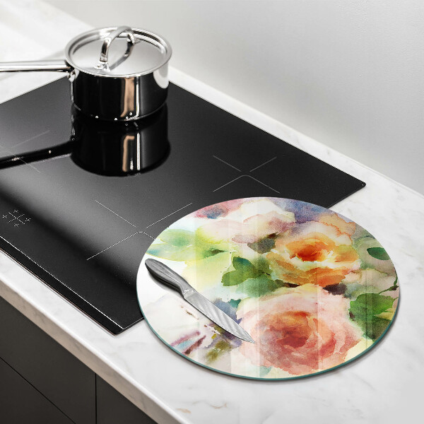 De vidrio templado Flores pintadas