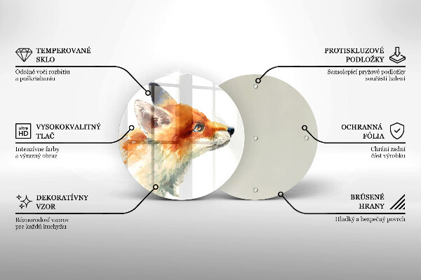 De vidrio templado Zorro pintado