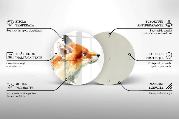 De vidrio templado Zorro pintado