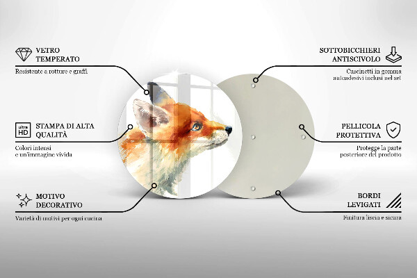 De vidrio templado Zorro pintado