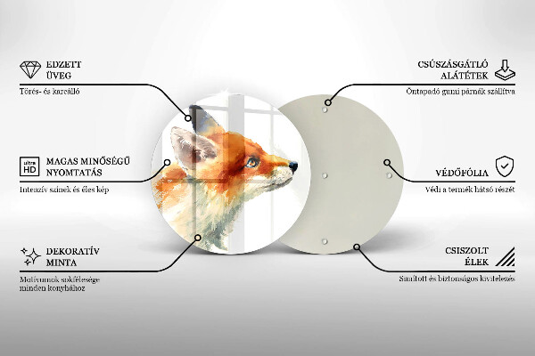 De vidrio templado Zorro pintado