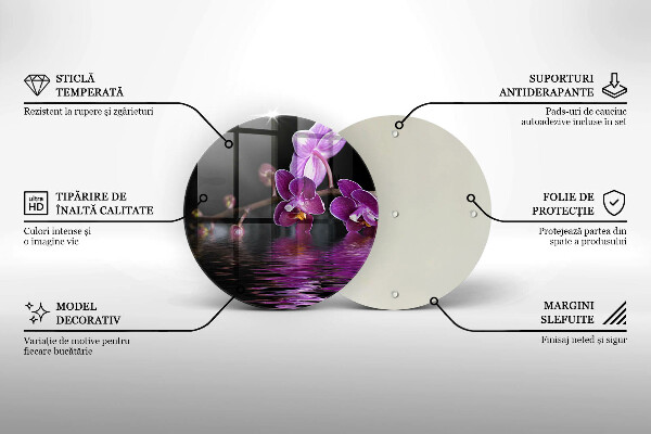 De vidrio templado Agua zen de orquídeas