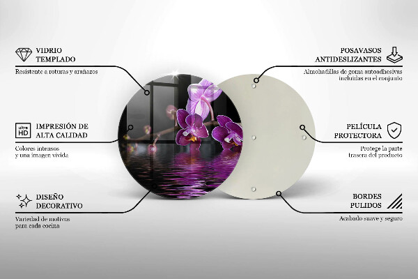 De vidrio templado Agua zen de orquídeas