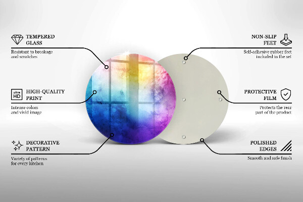 De vidrio templado Salpicaduras de acuarela del arco iris