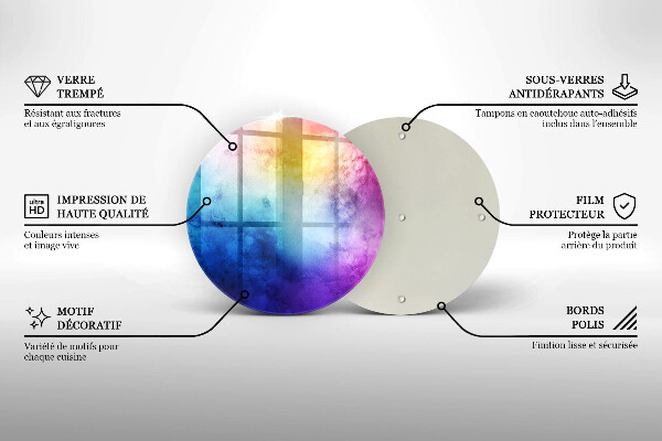 De vidrio templado Salpicaduras de acuarela del arco iris