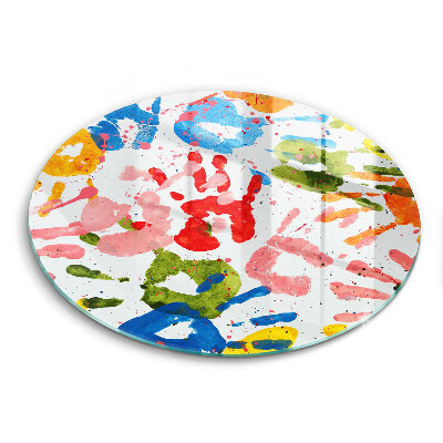 De vidrio templado Huellas de manos de niños