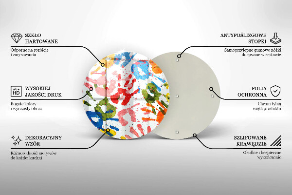 De vidrio templado Huellas de manos de niños