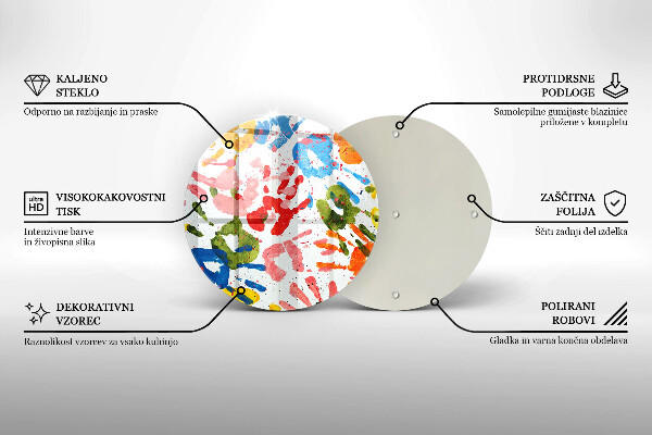 De vidrio templado Huellas de manos de niños