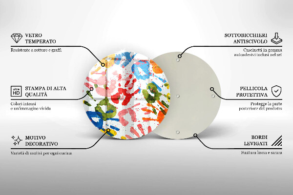 De vidrio templado Huellas de manos de niños