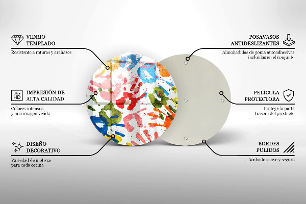 De vidrio templado Huellas de manos de niños