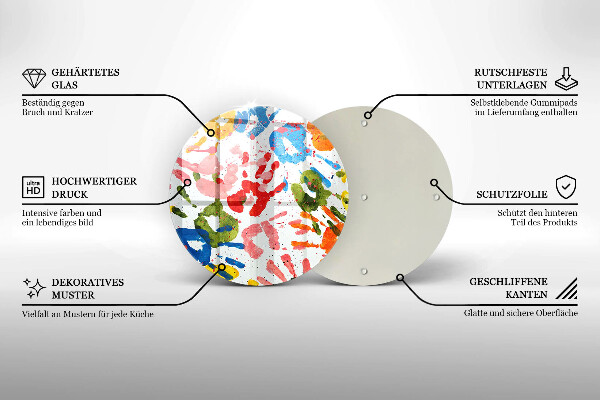 De vidrio templado Huellas de manos de niños