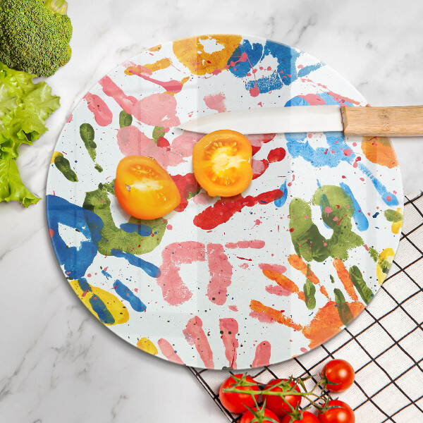 De vidrio templado Huellas de manos de niños