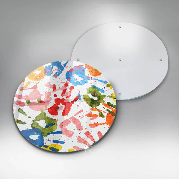 De vidrio templado Huellas de manos de niños