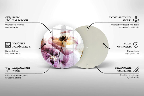 De vidrio templado Flores delicadas