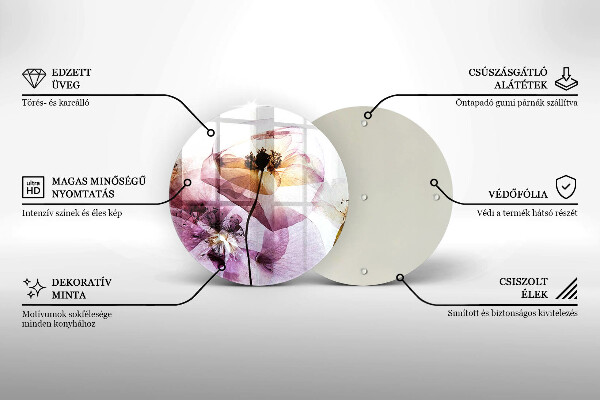 De vidrio templado Flores delicadas