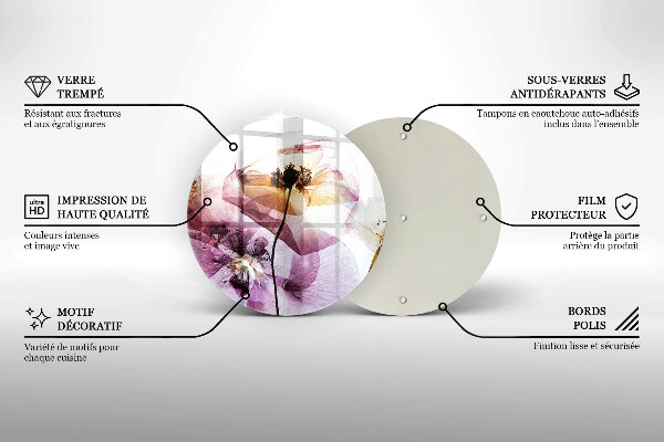 De vidrio templado Flores delicadas