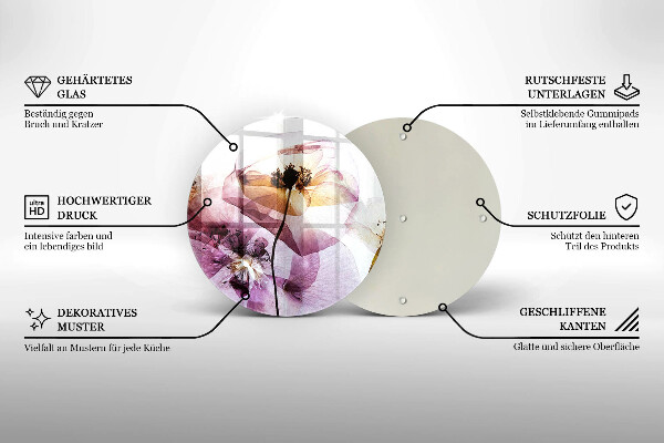 De vidrio templado Flores delicadas