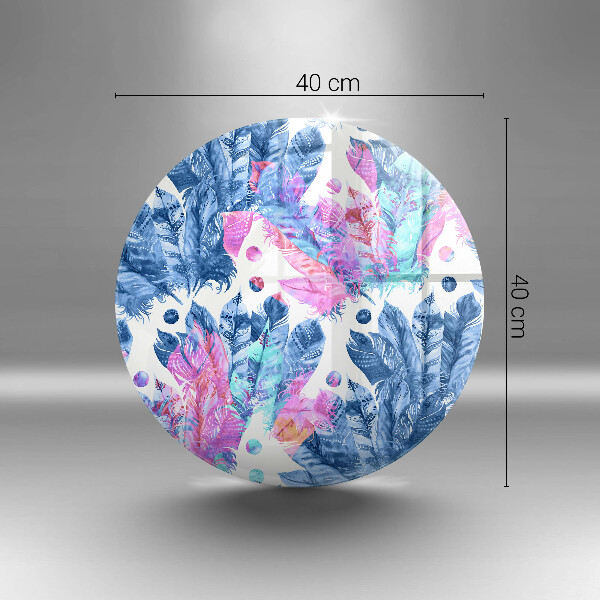 De vidrio templado Ilustración boho de plumas