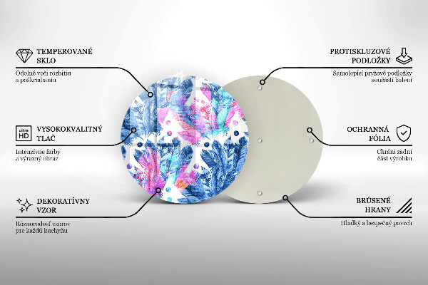 De vidrio templado Ilustración boho de plumas