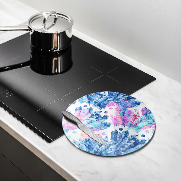 De vidrio templado Ilustración boho de plumas