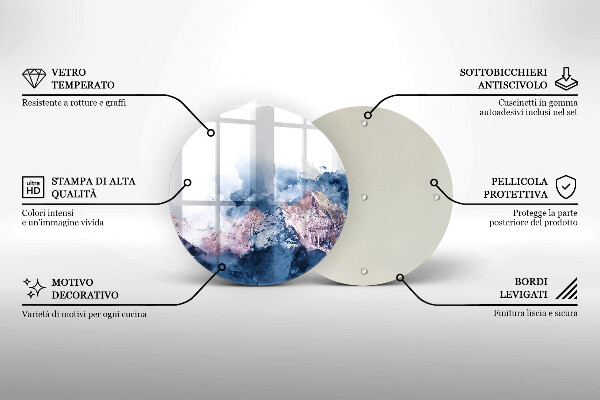 De vidrio templado Montañas pintadas abstractas