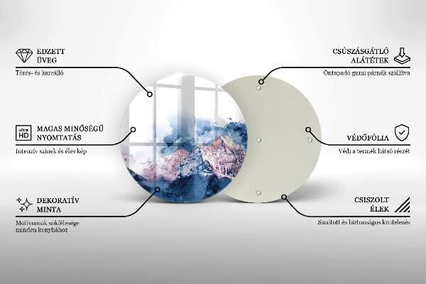 De vidrio templado Montañas pintadas abstractas