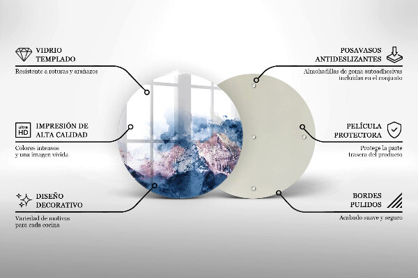 De vidrio templado Montañas pintadas abstractas