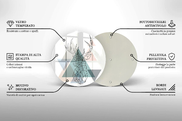 De vidrio templado Ciervo abstracto