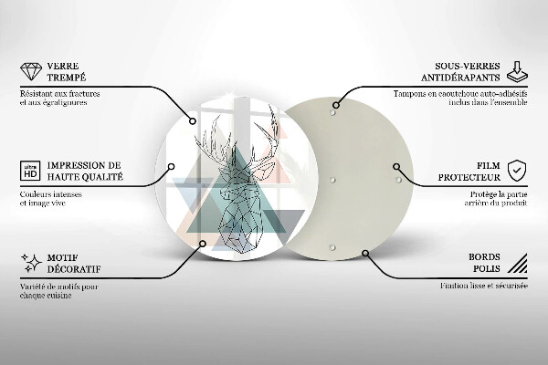 De vidrio templado Ciervo abstracto
