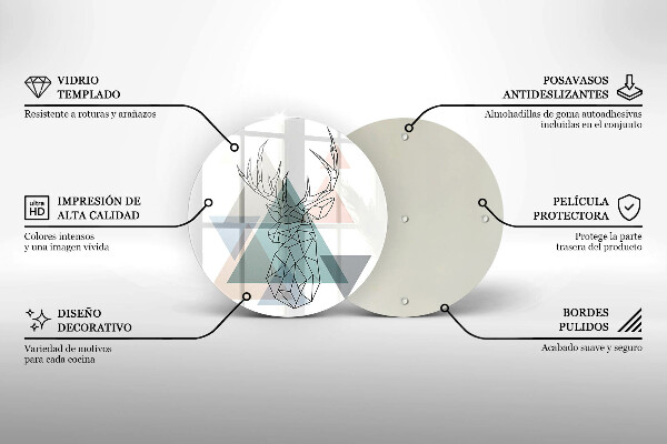 De vidrio templado Ciervo abstracto