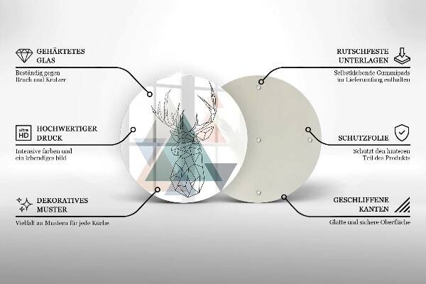 De vidrio templado Ciervo abstracto