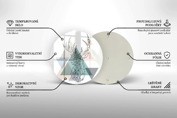 De vidrio templado Ciervo abstracto