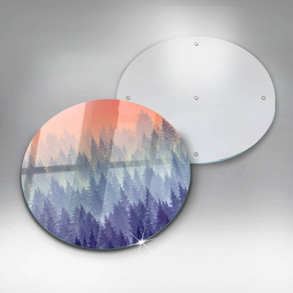 De vidrio templado Bosque al atardecer