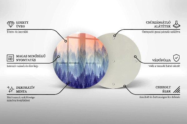De vidrio templado Bosque al atardecer