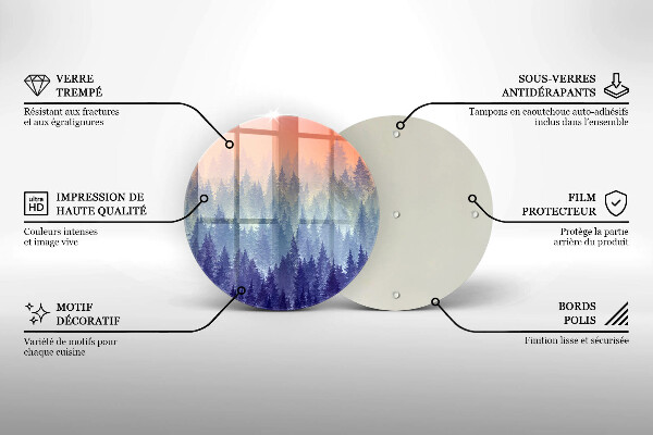 De vidrio templado Bosque al atardecer