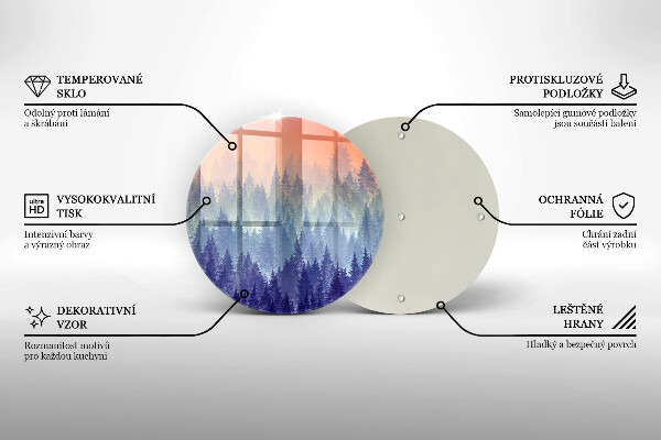 De vidrio templado Bosque al atardecer