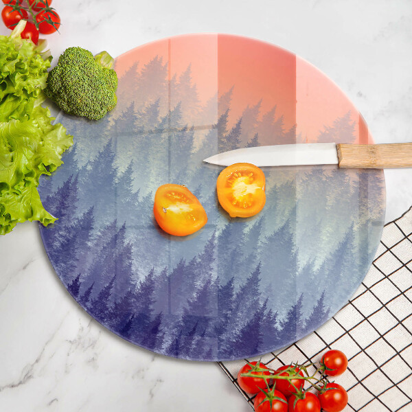 De vidrio templado Bosque al atardecer