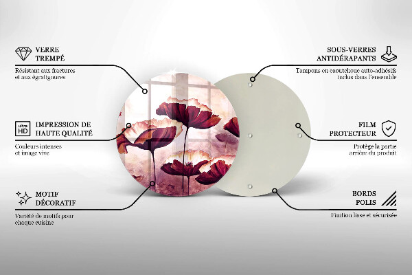 De vidrio templado Pintura de flores