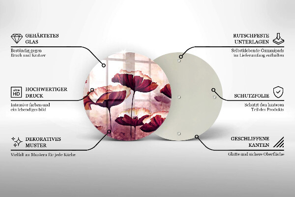 De vidrio templado Pintura de flores