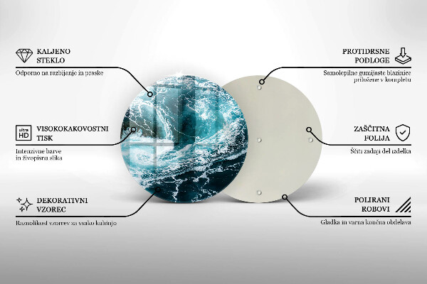 De vidrio templado Olas de agua espumosas